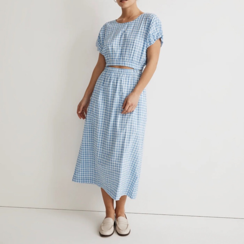 Madewell Pull-On Dress Set in Gingham Check